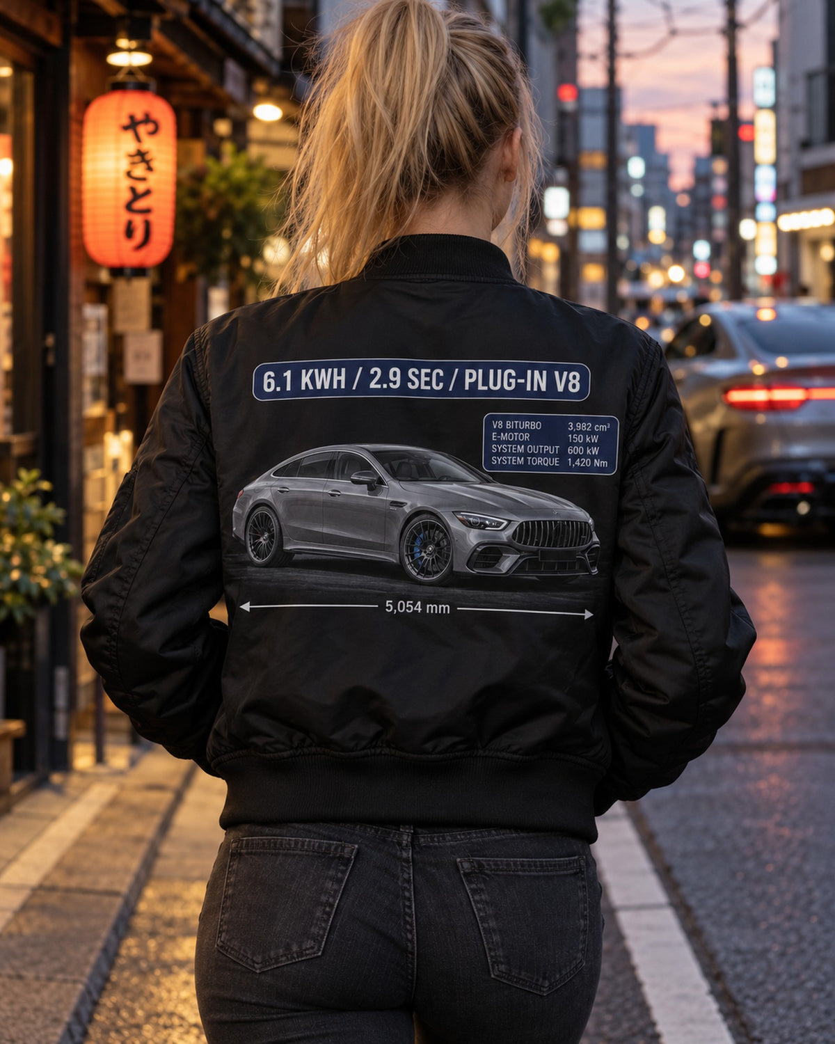 Mercedes-AMG GT 63 S E Performance 2022+ Spec Poster Hoodie or Tee Bomber Jacket Black worn hero