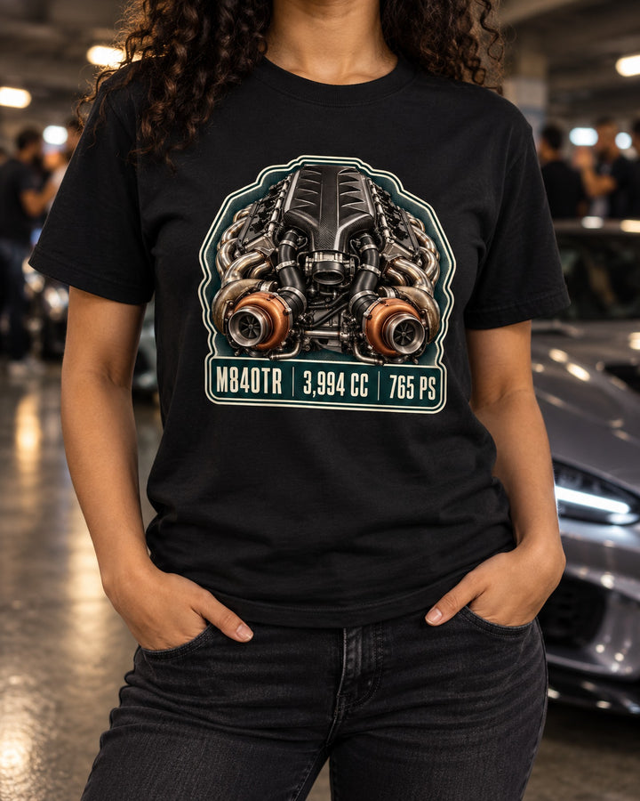 McLaren 765LT M840TR Engine Hero Shirt, 3,994 CC V8 Tee T-Shirt Black worn hero