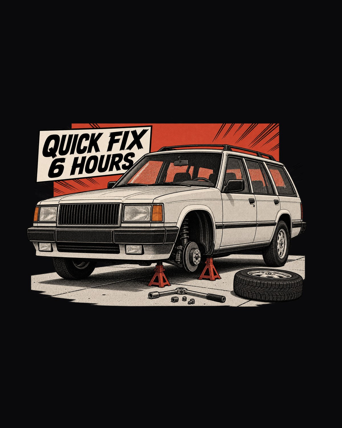 Jeep Cherokee XJ Quick Fix Manga Panel print Shirt design only