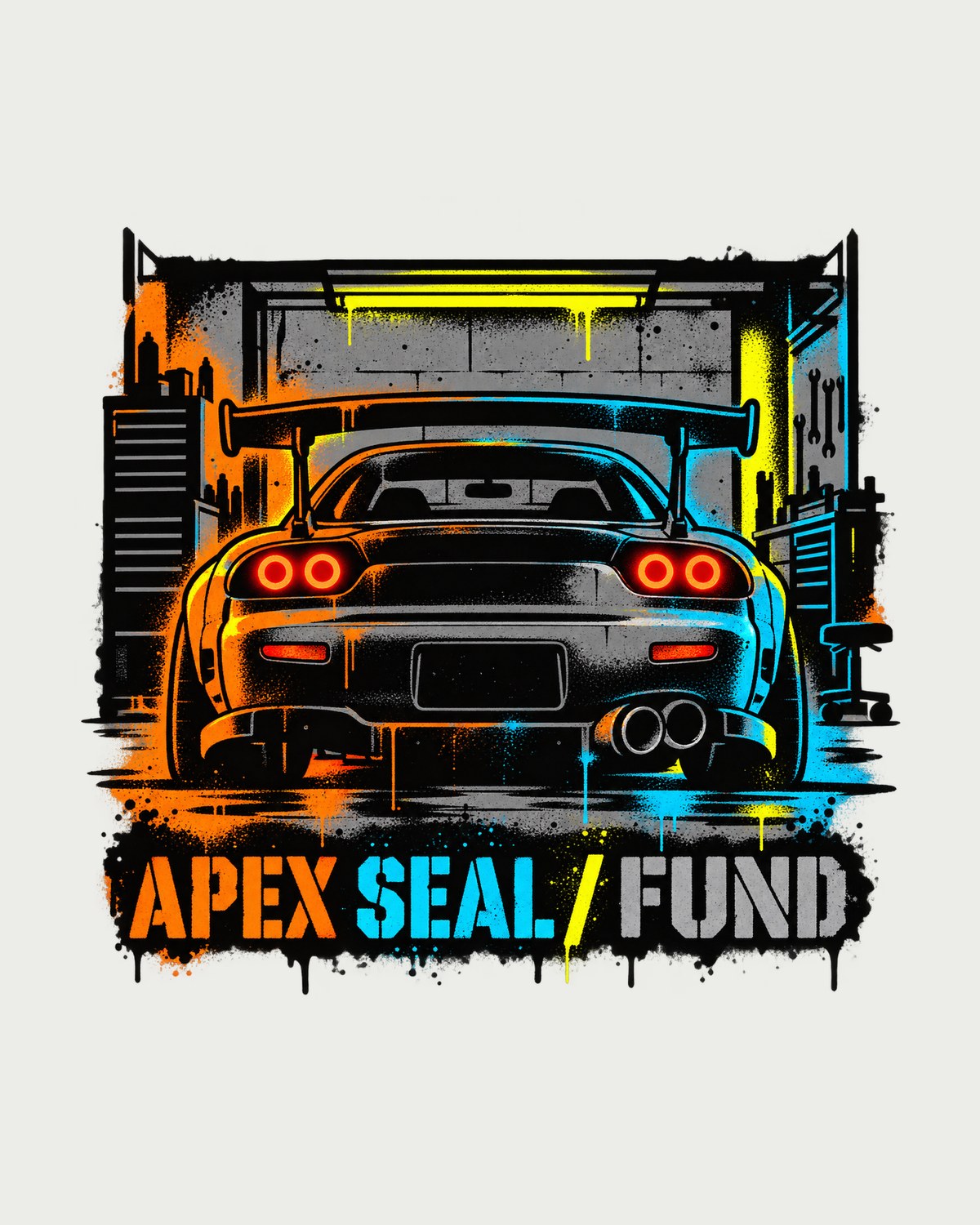 Rotary Never Dies Stencil Shirt, Mazda RX-7 FD3S Fan Gift design only