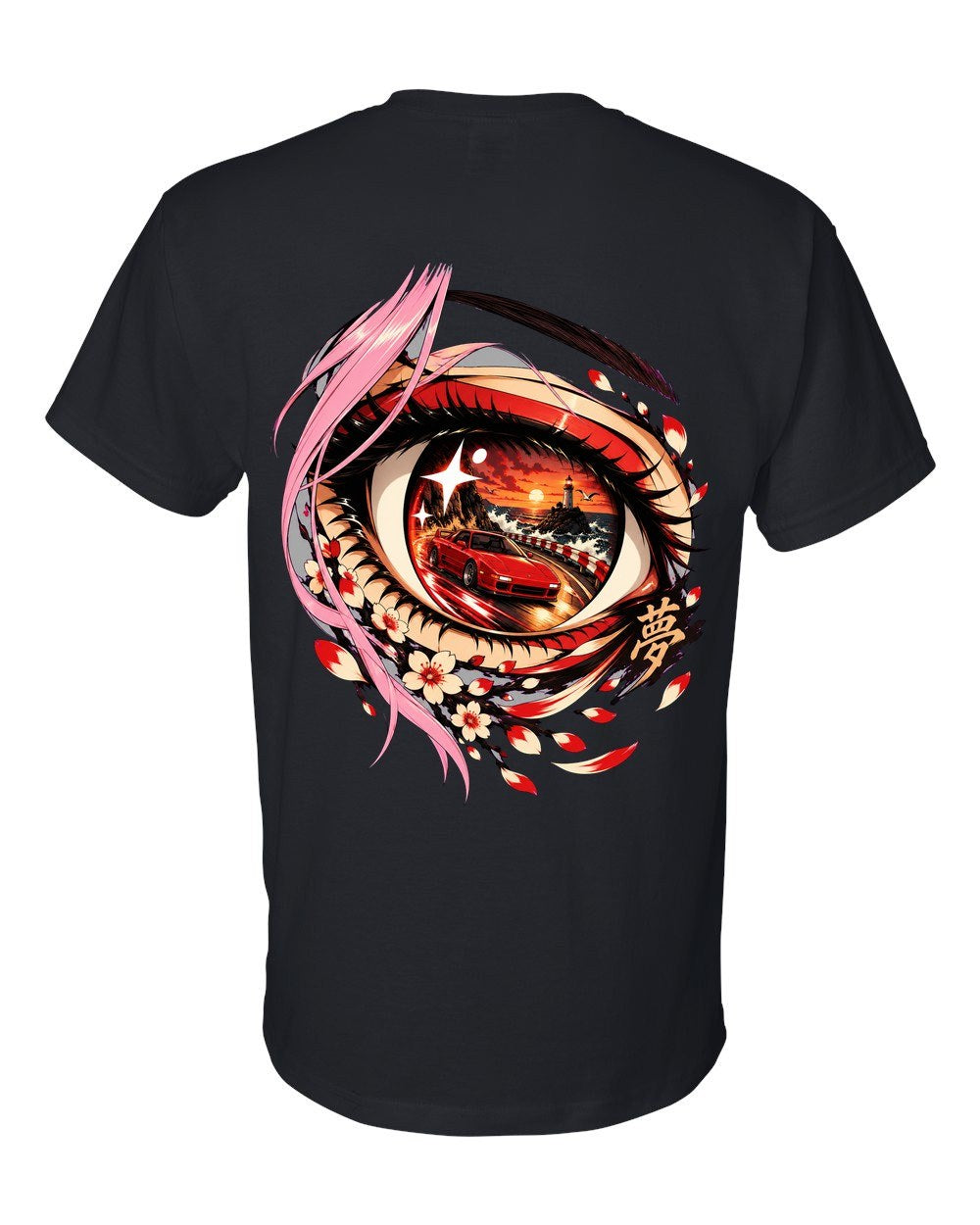 Toyota MR2 SW20 Anime Girl T-Shirt Black back