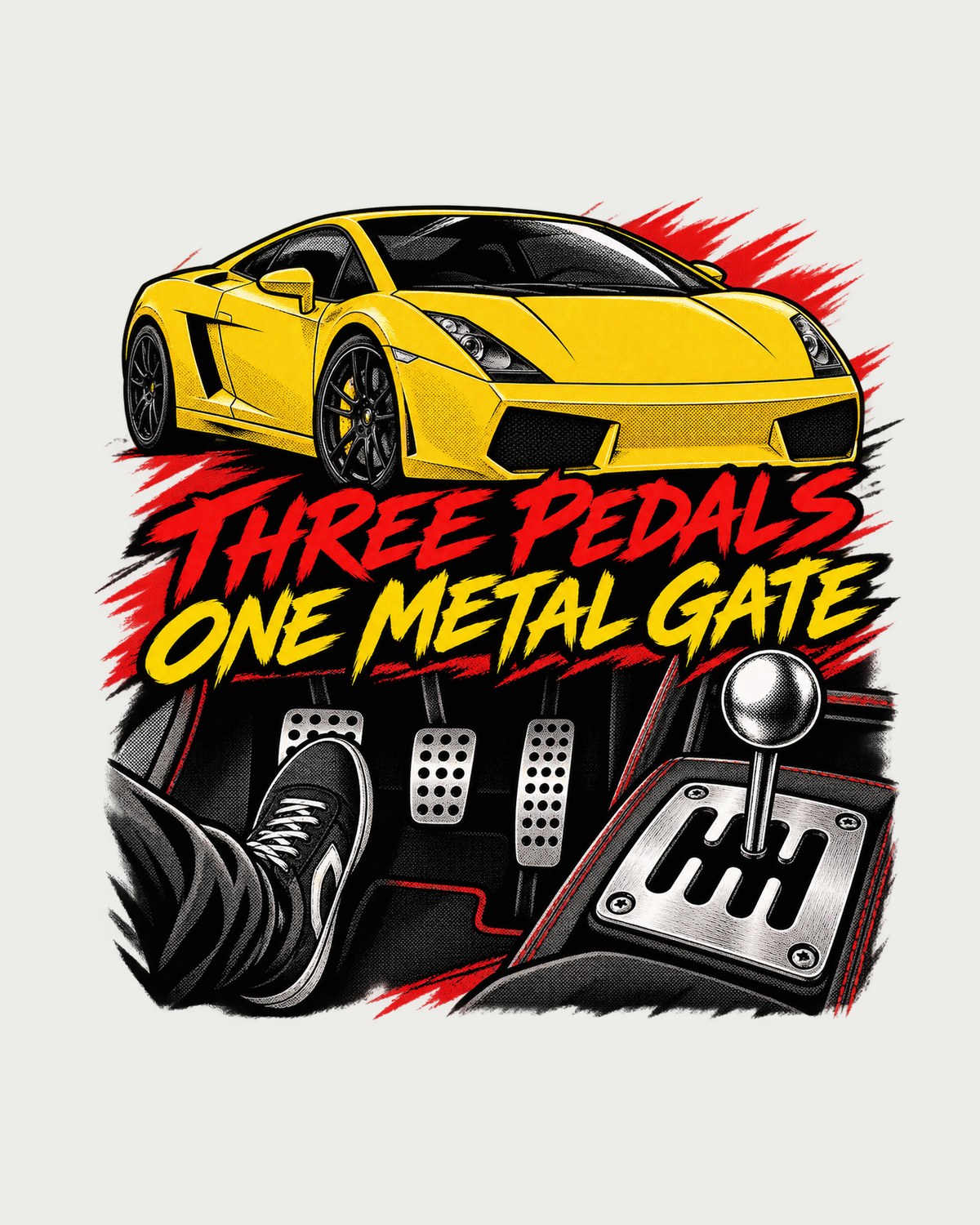 Lamborghini Gallardo Manual Gated Six-Speed Manga Shirt design only