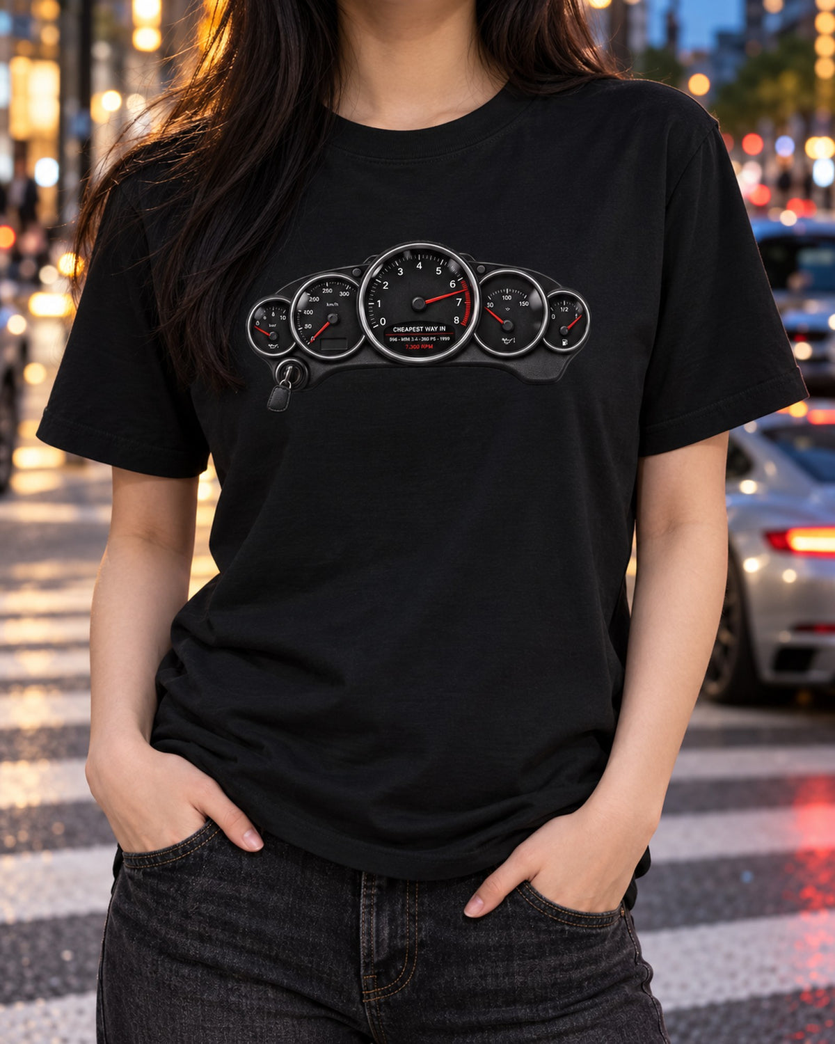Porsche 911 Carrera 996 Cheapest Way In Cockpit Gauge Shirt T-Shirt Black worn hero