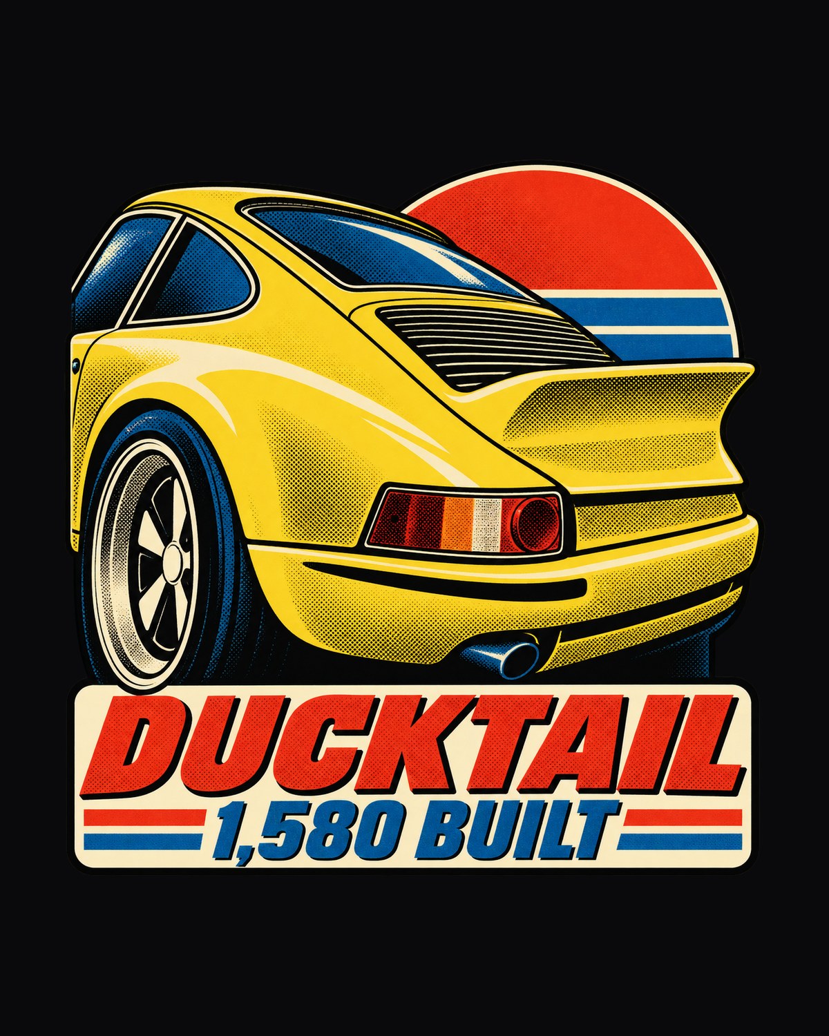 Porsche 911 Carrera RS 2.7 Ducktail Vintage Poster Shirt design only
