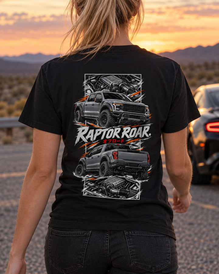 Ford F-150 Raptor R Torn Poster Full-Back Graphic Tee T-Shirt Black worn hero