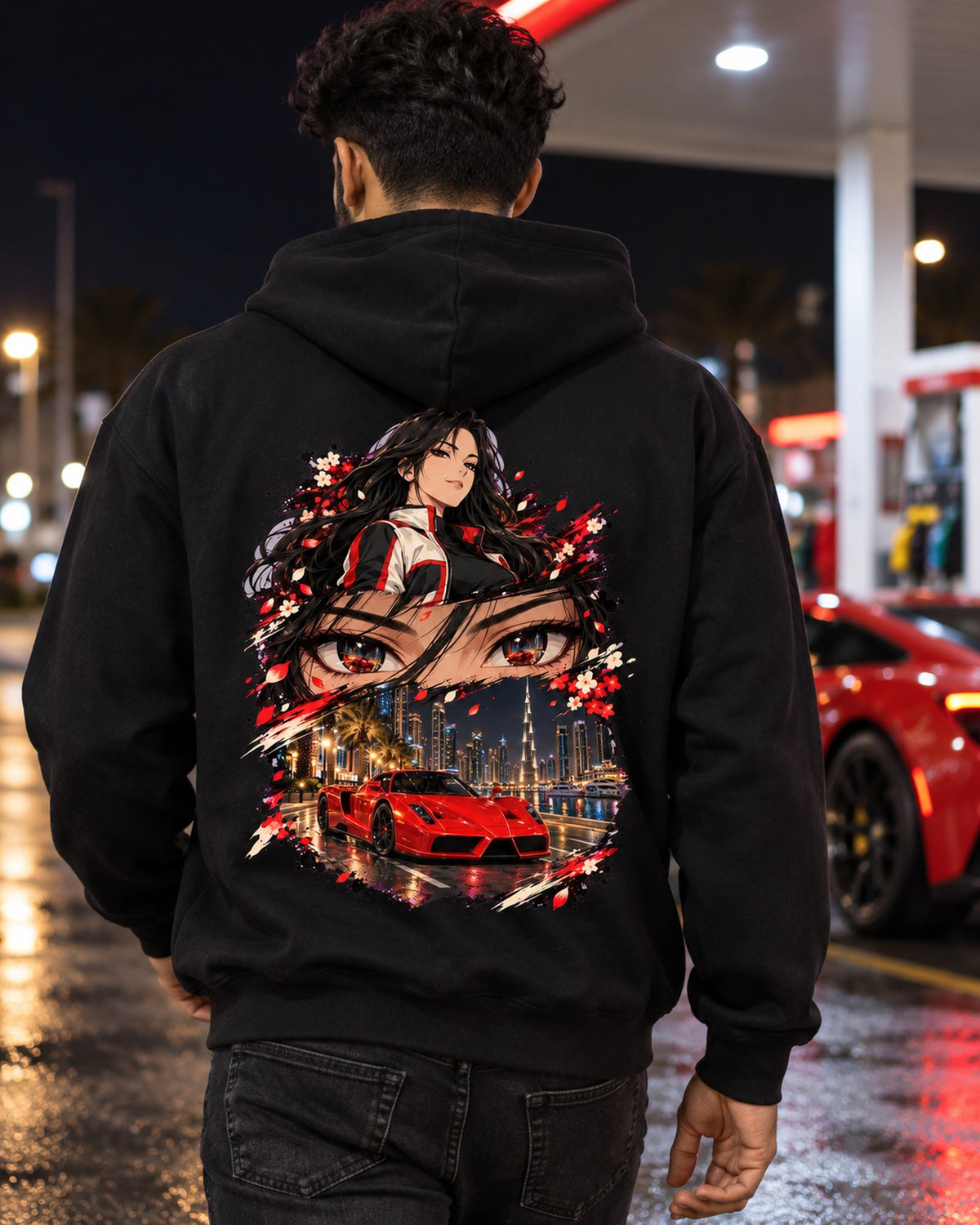 Ferrari Enzo Anime Girl Shirt, Hoodie & More Pull Over Hoodie Black worn hero