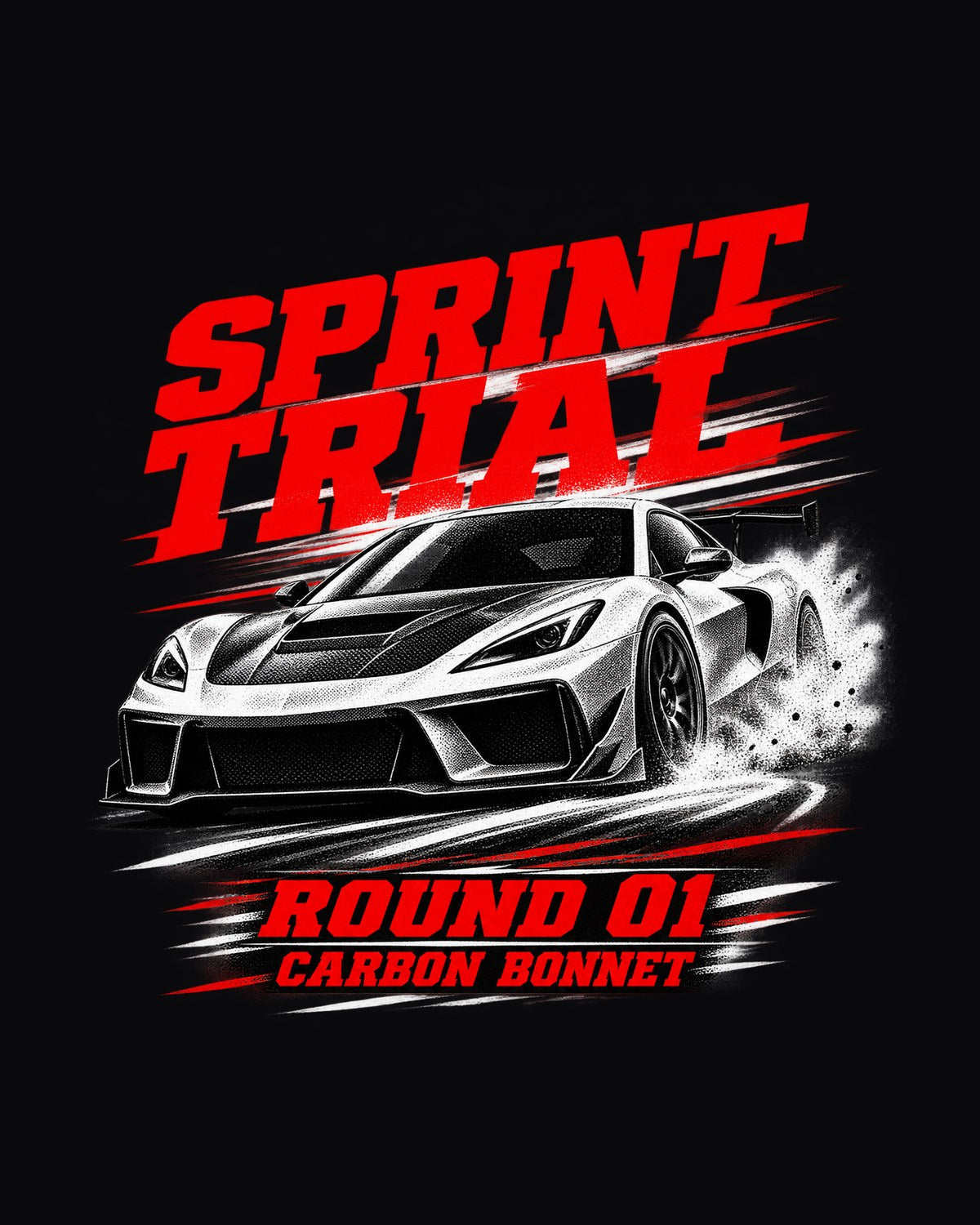 Honda NSX-R NA1 Carbon Bonnet Sprint Trial Race Poster Tee design only
