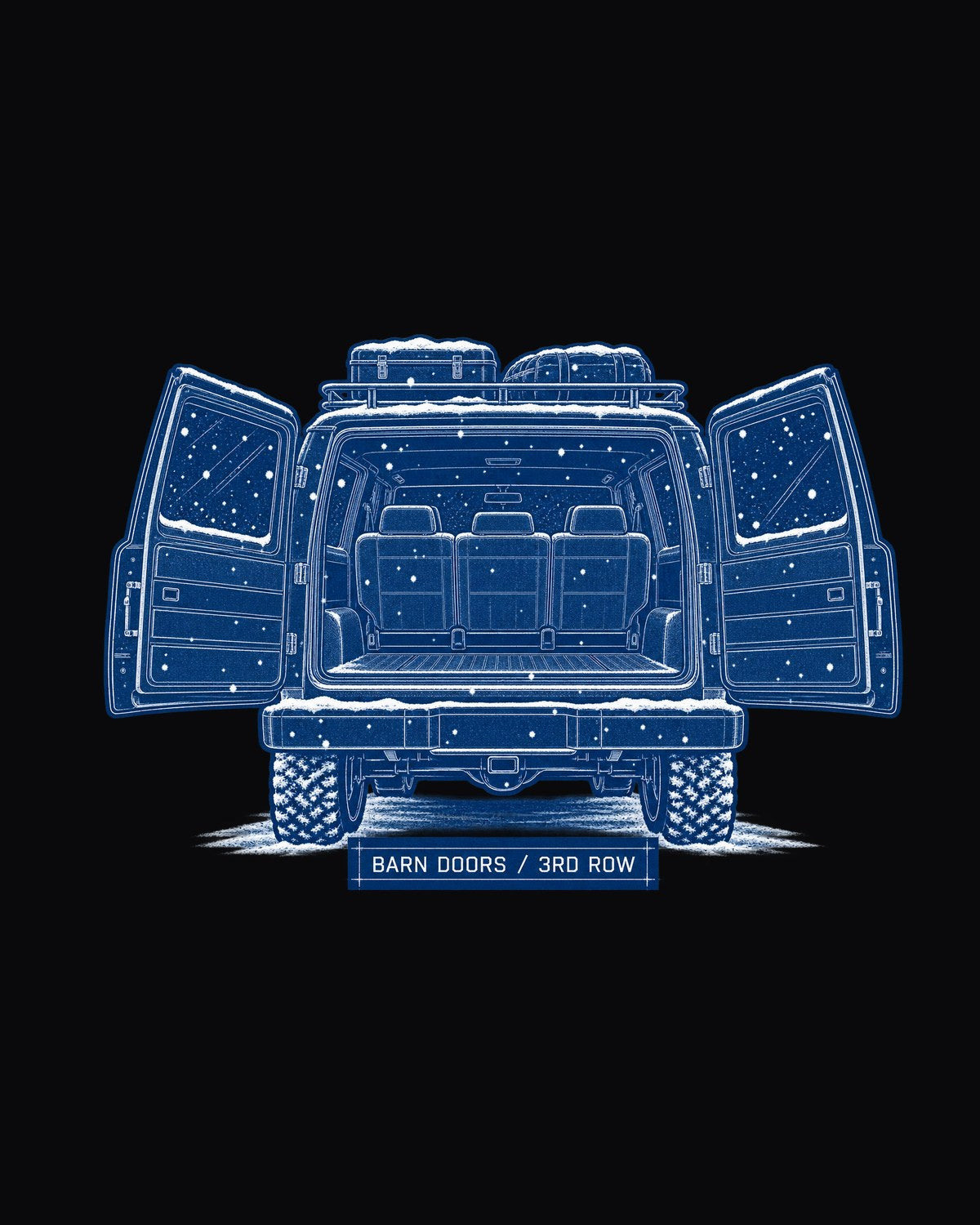 Chevy Suburban GMT400 Barn Doors Blueprint Tee, 1992-1999 design only
