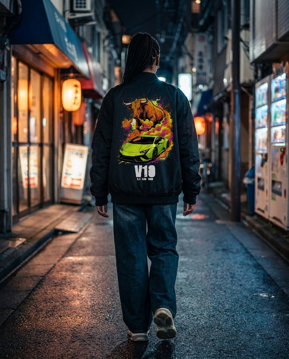 Black Bomber Jacket street