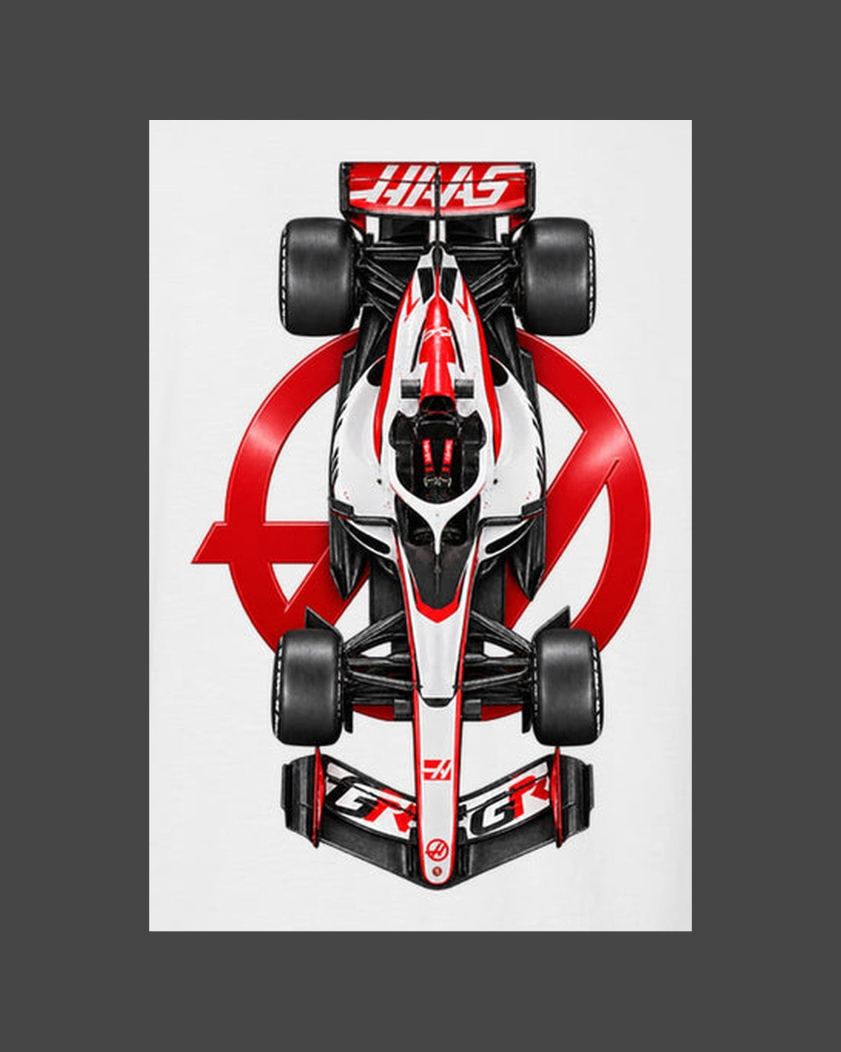 Haas VF-26 2026 F1 Overhead Poster Shirt, Formula 1 Tee, Design 19 design only