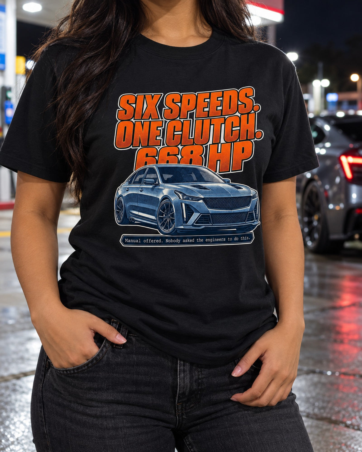 CT5-V Blackwing Six-Speed Manual Halftone Shirt, 668 HP T-Shirt Black worn hero