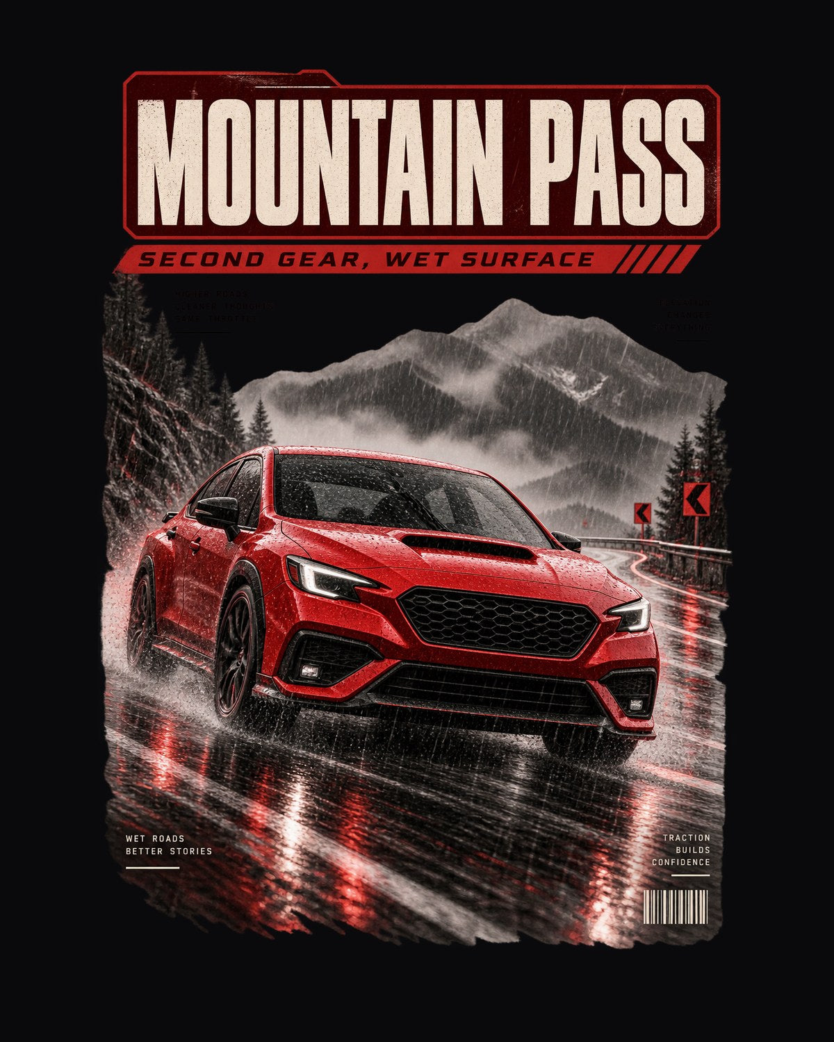 Subaru WRX VB Mountain Pass Night Shirt, Touge Car Tee design only