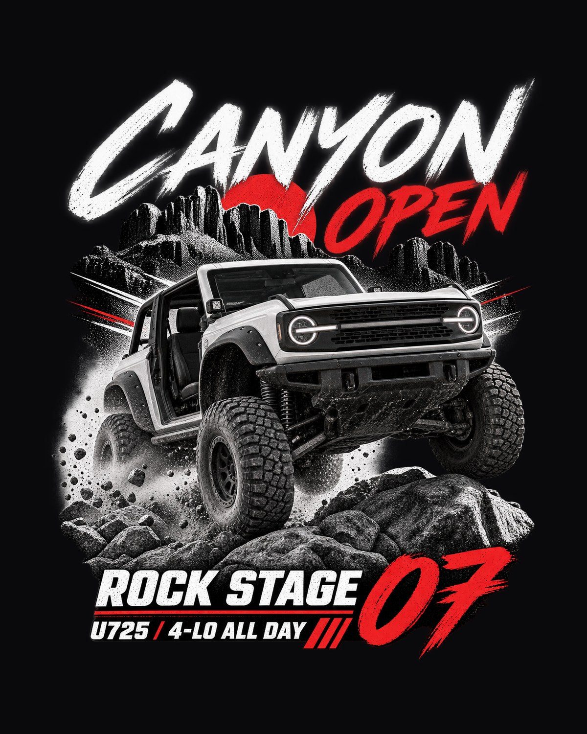 Ford Bronco U725 Two-Door Rock Stage Poster Tee, 2021 design only