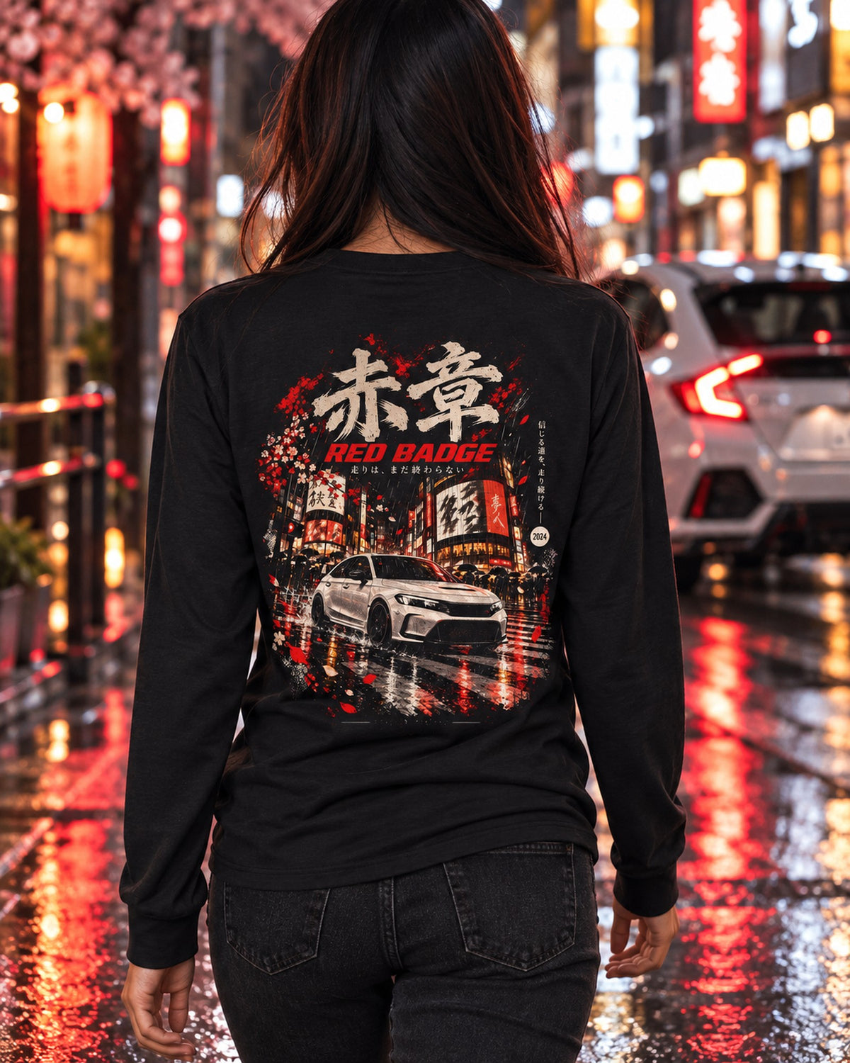 Honda Civic Type R FL5 Red Badge Shirt, Hoodie & More Long Sleeve Black worn hero