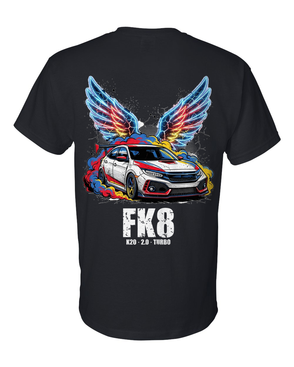 Honda Civic Type R Wings T-Shirt — Black back