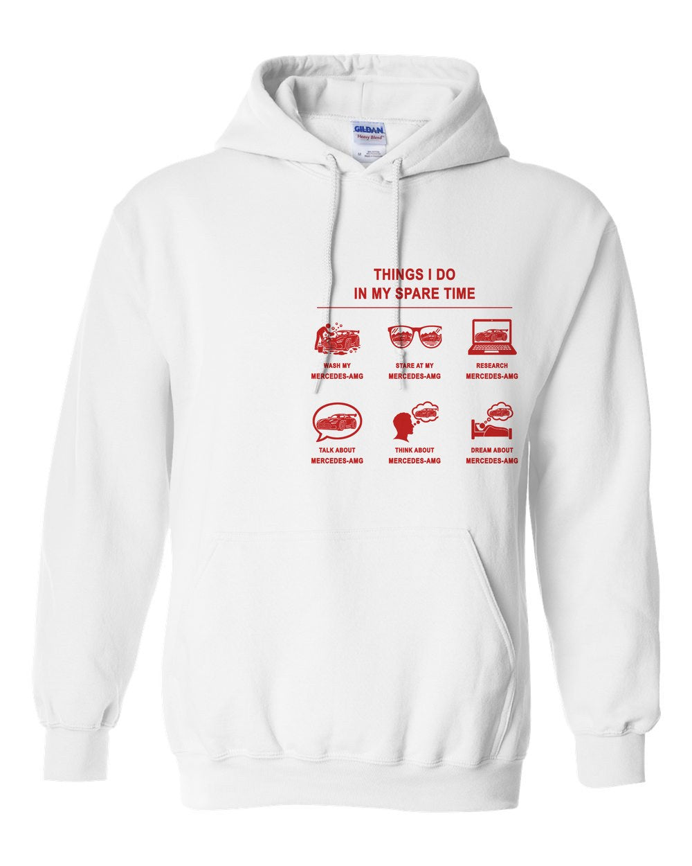 Mercedes-AMG Things I Do Pull Over Hoodie White front