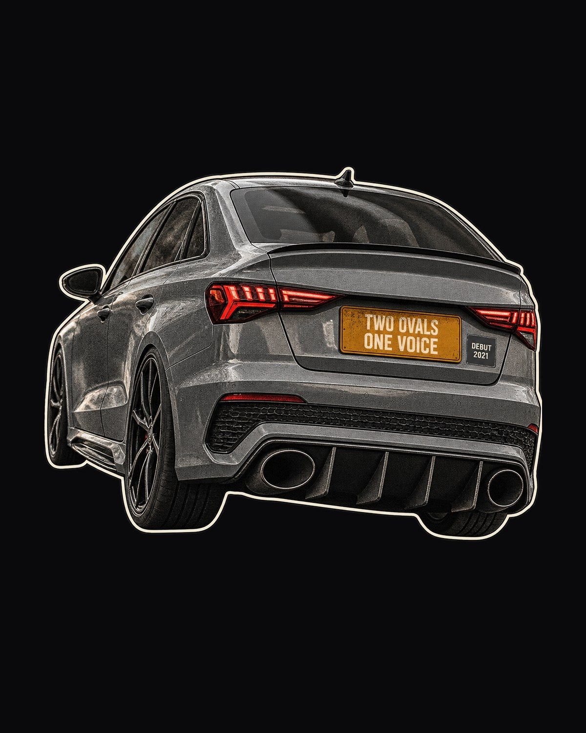Audi RS3 8Y Sedan Taillight and Exhaust Macro Shirt design only