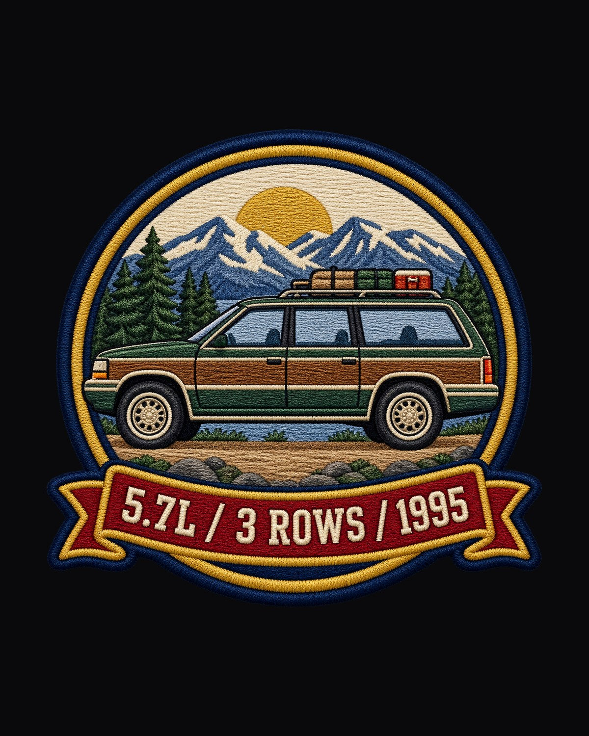 Chevy Suburban GMT400 Varsity Crest Tee, 5.7L 3 Rows 1995 design only