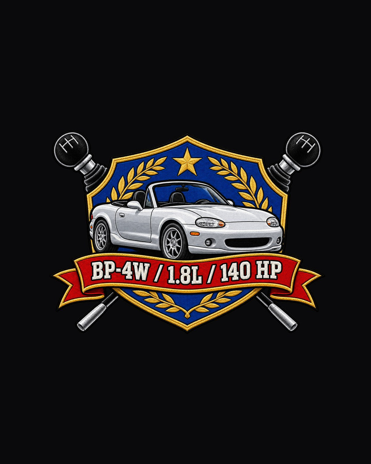 Mazda MX-5 NB BP-4W 1.8L Varsity Crest Shirt, Car Guy Gift design only