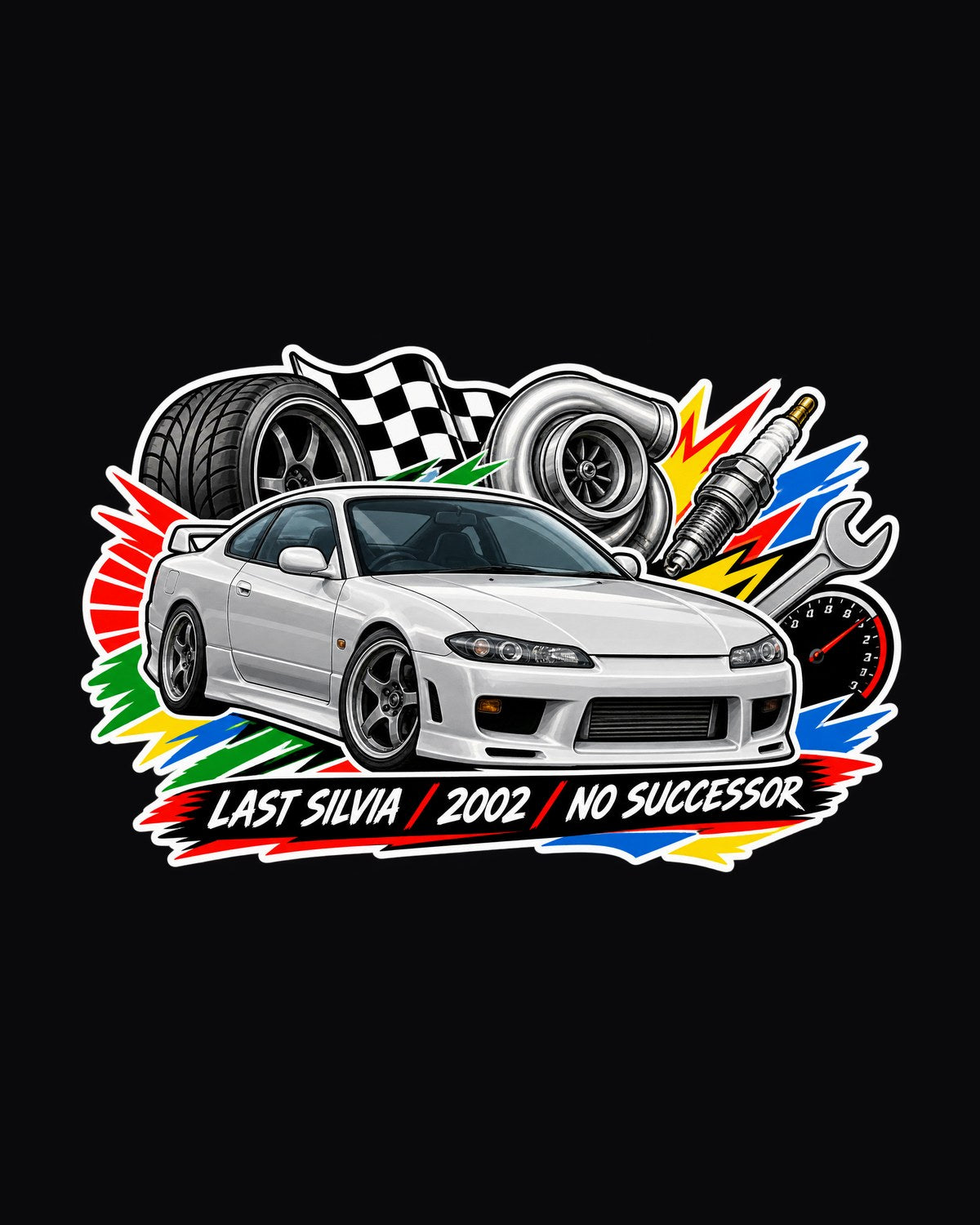 Nissan Silvia S15 Last Silvia Sticker Bomb Collage Shirt design only