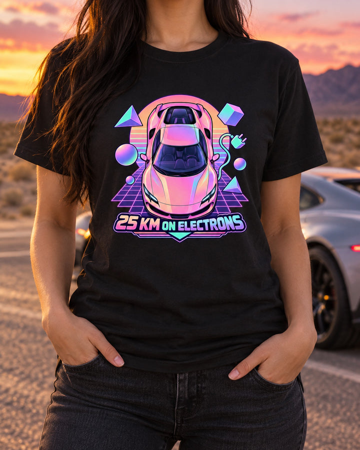 Pastel 296 From Above, Ferrari 296 GTB Vaporwave Shirt T-Shirt Black worn hero