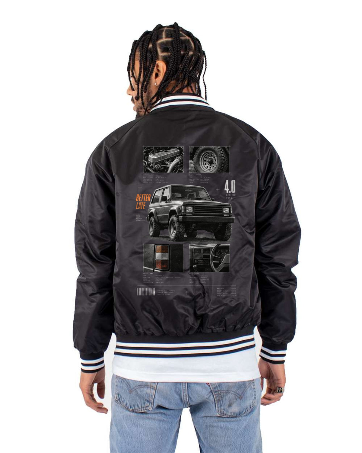 Jeep Wrangler YJ 4.0 Dossier Shirt, 1987-1995 print Bomber Jacket Black back