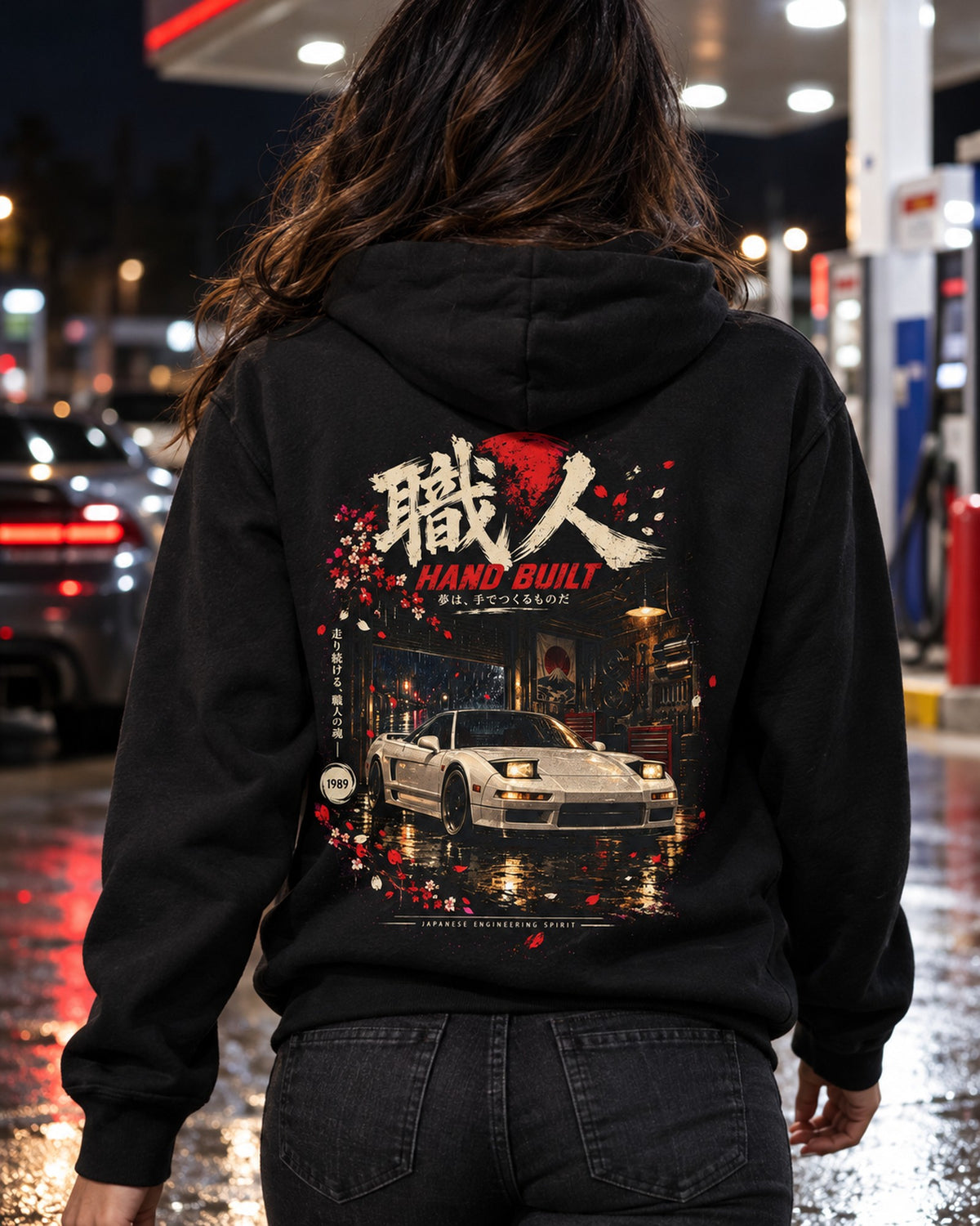 Honda NSX NA1 Hand Built Shirt, Hoodie & More Pull Over Hoodie Black worn hero