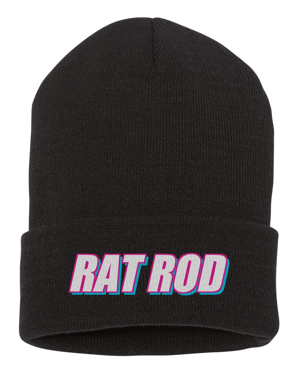 Rat Rod black beanie front view with car name