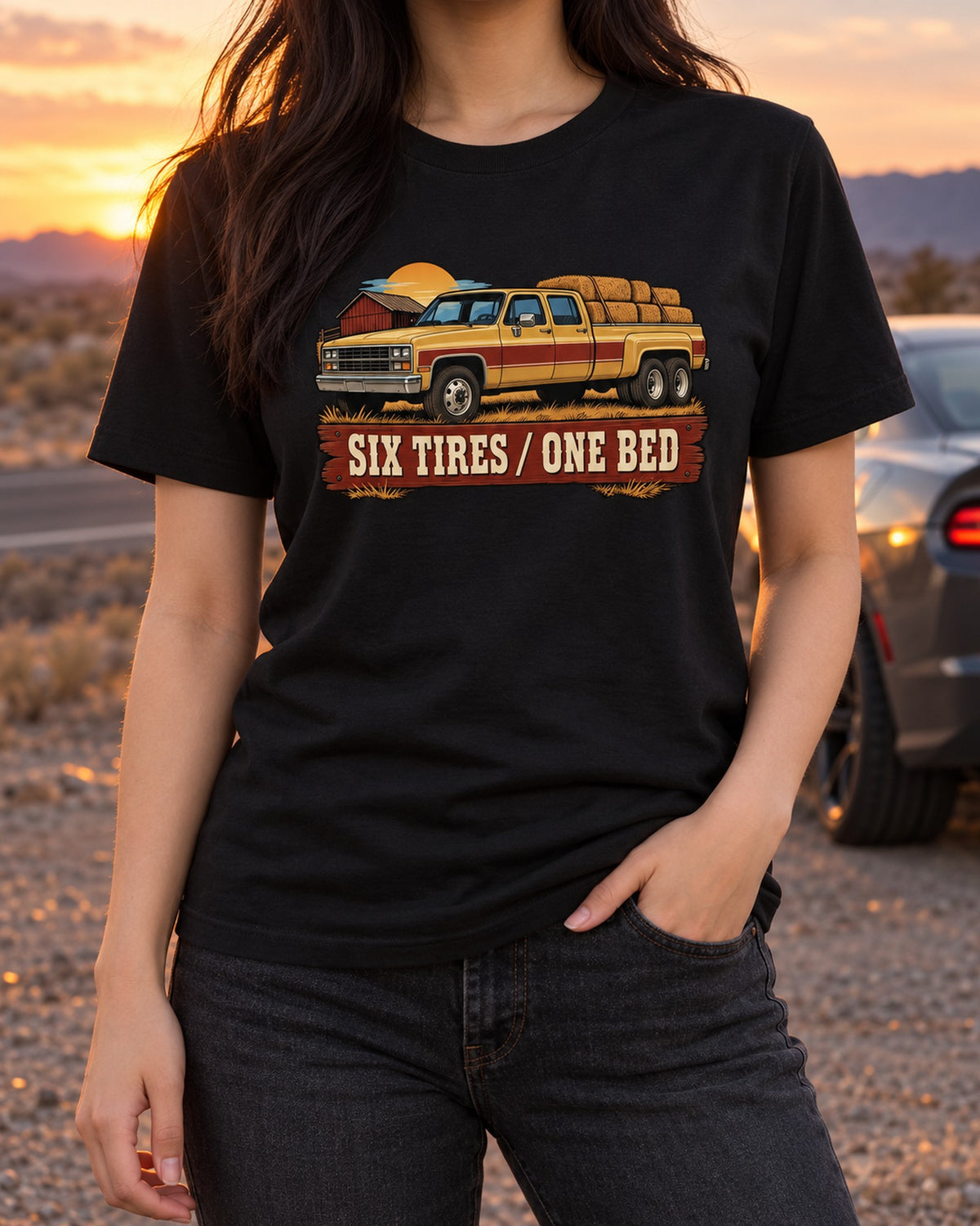 Chevrolet C20 Squarebody Crew Cab Vintage Ad Shirt, Truck Gift T-Shirt Black worn hero