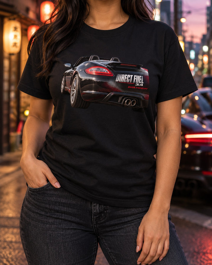 Porsche Boxster 987.2 Taillight Macro Shirt, Direct Fuel 3.4 T-Shirt Black worn hero