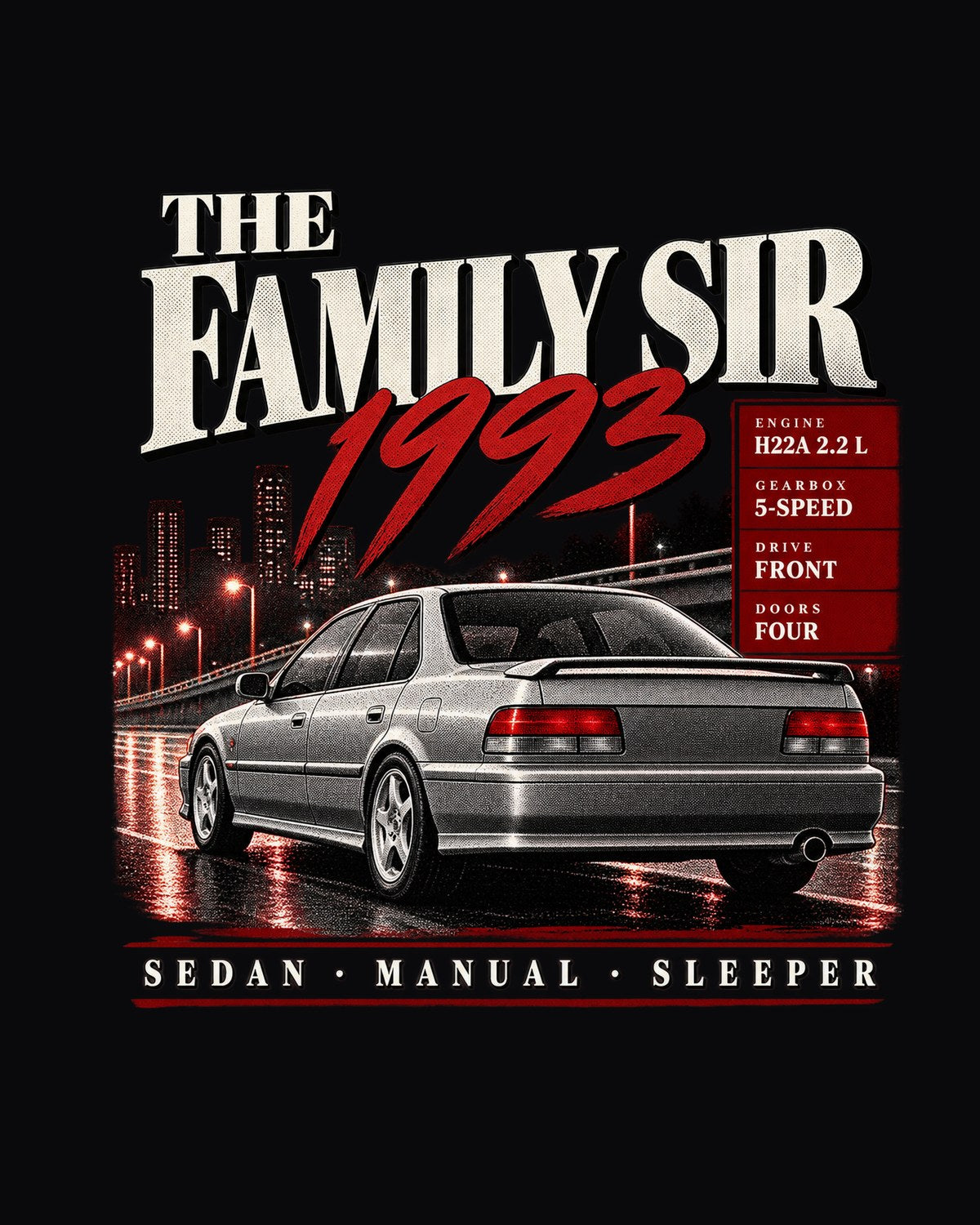 Honda Accord CD6 SiR Sedan Archive Panel Shirt, The Family Sir design only