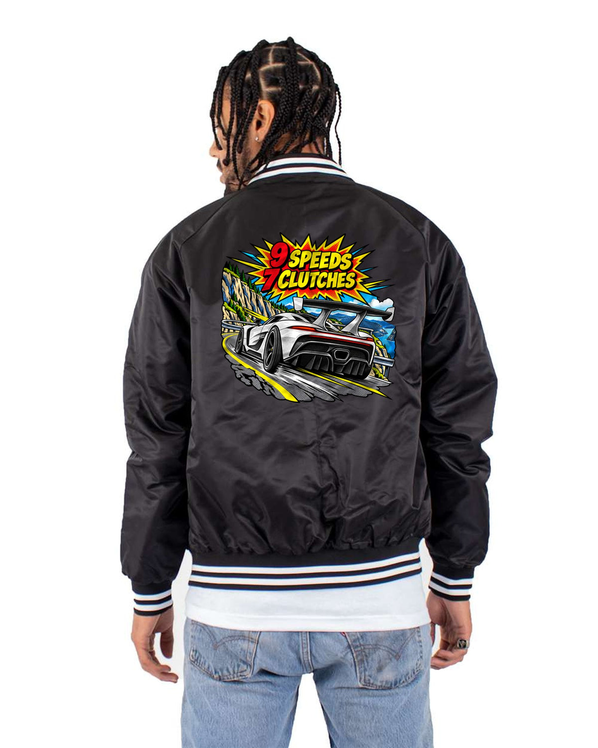 Koenigsegg Jesko Comic Halftone Pop Art Shirt Bomber Jacket Black back
