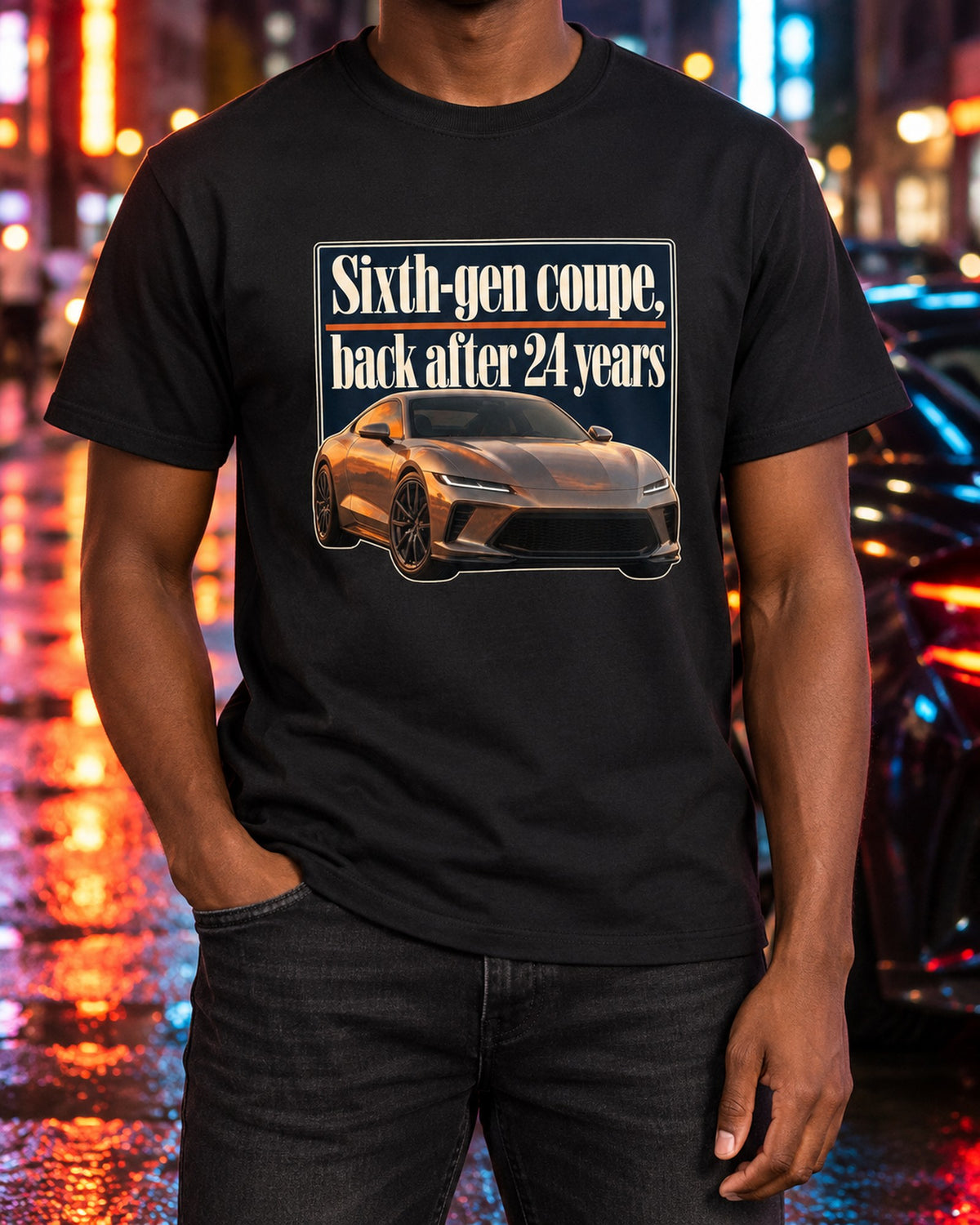 Honda Prelude 2026 Editorial Headline Shirt, Car Guy Tee T-Shirt Black worn hero