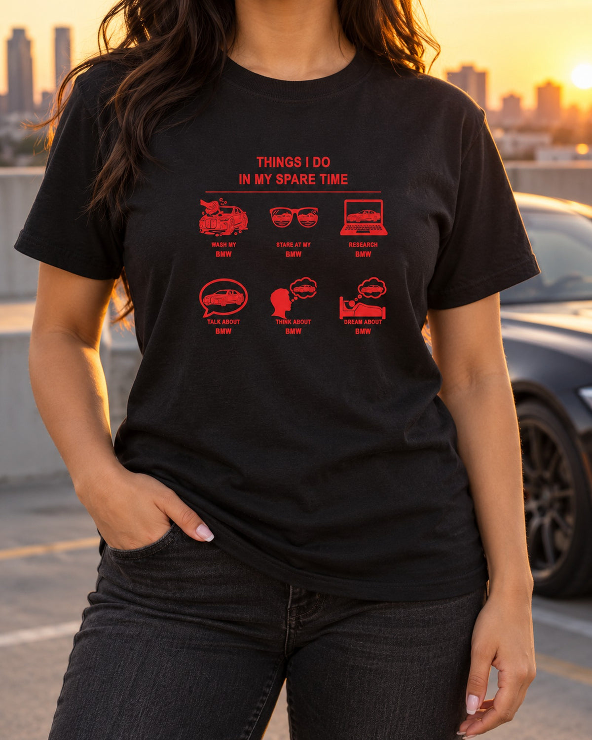 BMW Things I Do Shirt, Hoodie & More T-Shirt Black worn hero