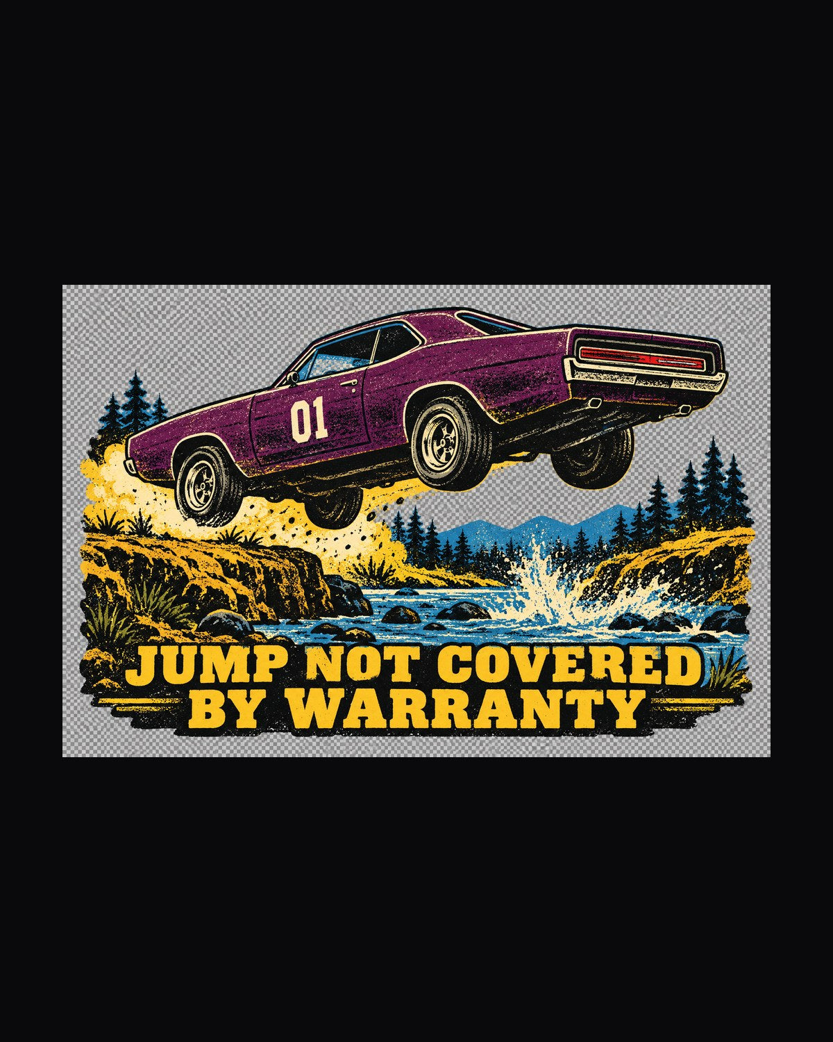 1969 Dodge Charger Creek Jump Poster Shirt, Muscle Car Tee design only