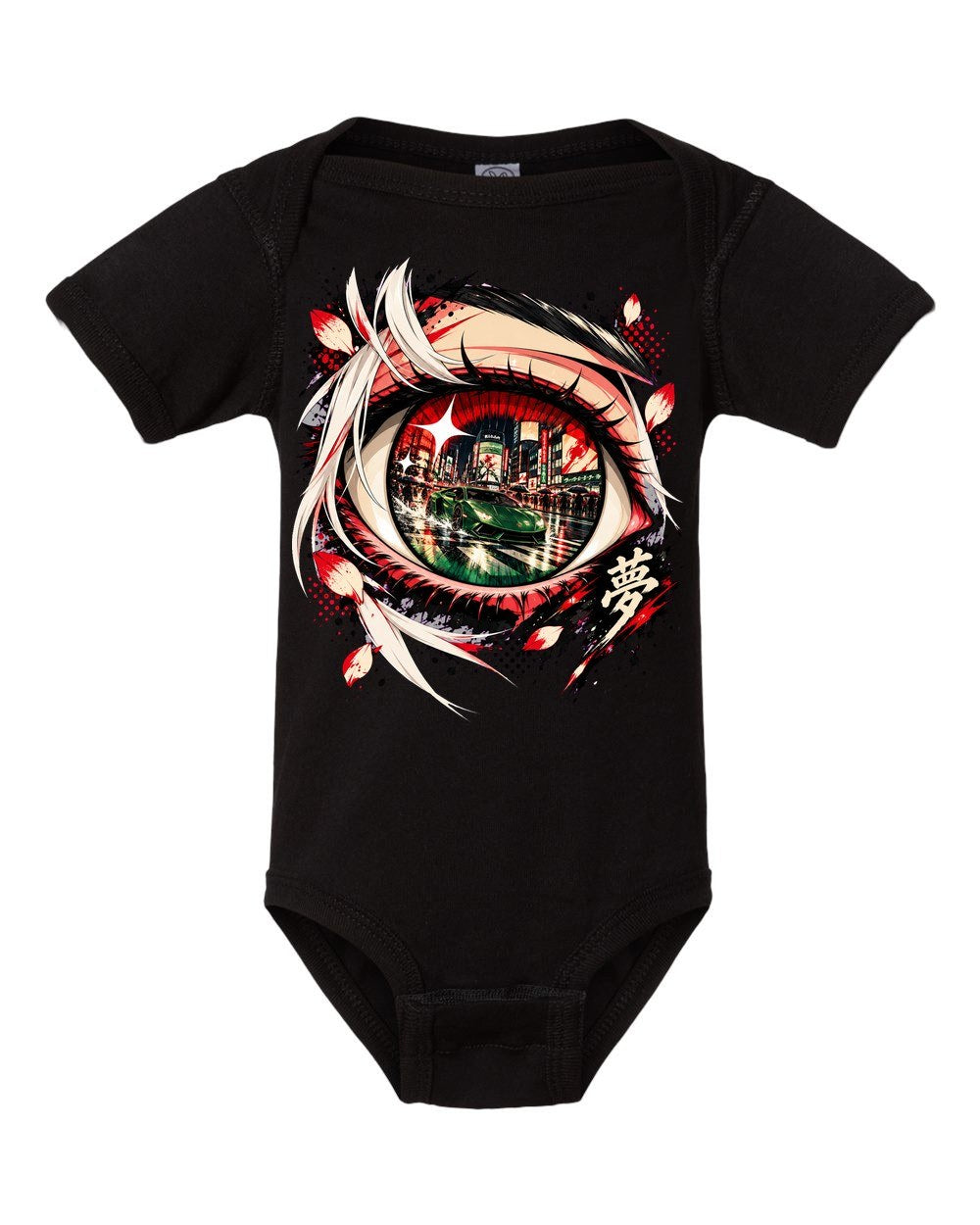 Lamborghini Huracán Anime Girl Baby Onesie Black front