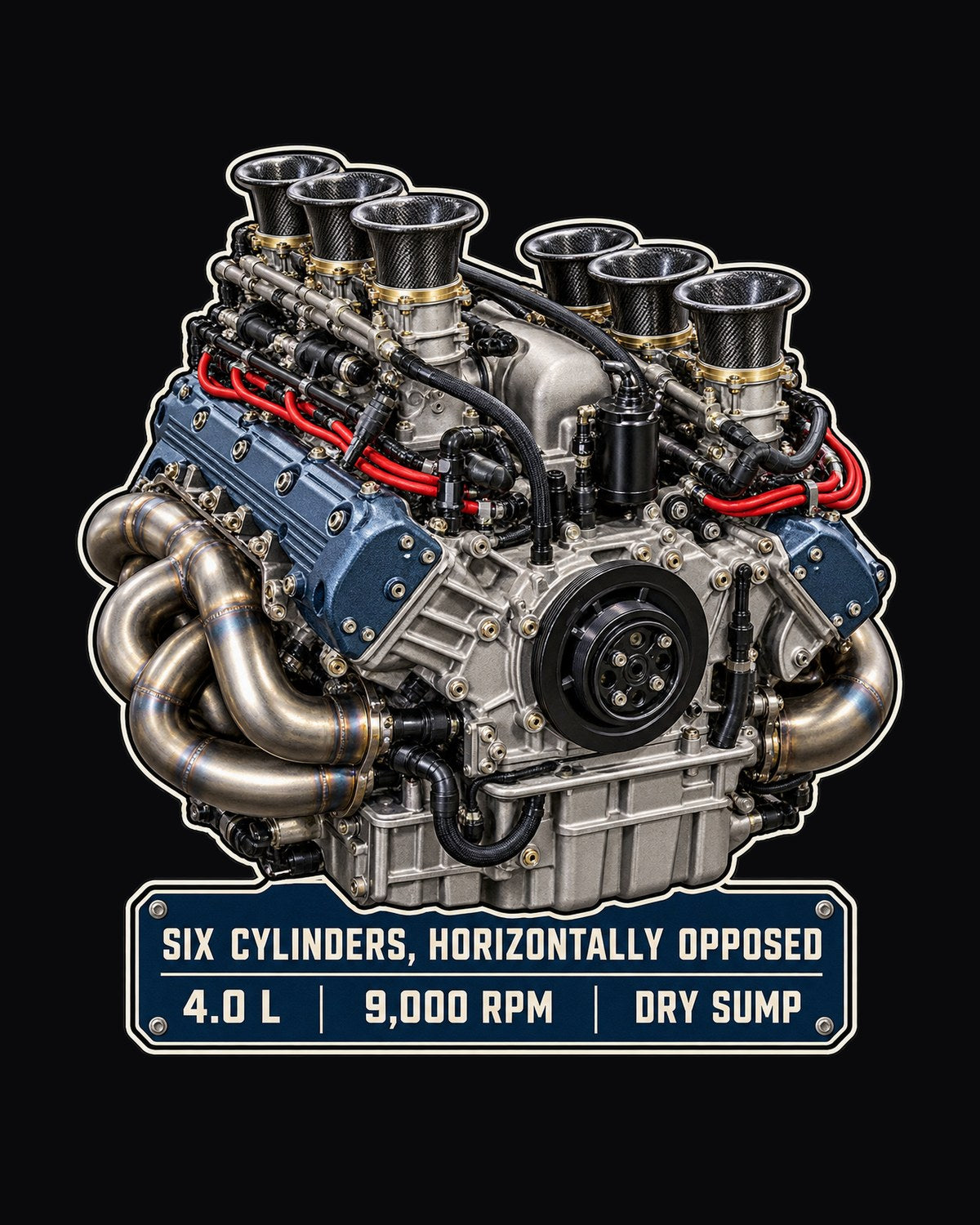 Porsche 992 GT3 RS 4.0 Flat-Six Engine Shirt, Dry Sump Tee design only