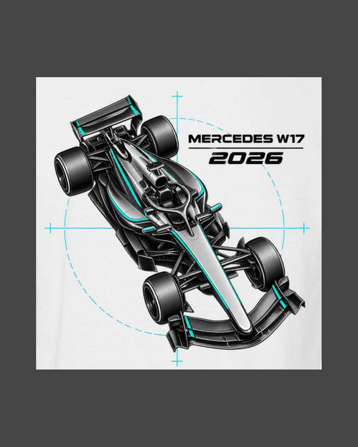 Mercedes W17 F1 2026 Diagonal Plan Shirt, Formula 1 Fan Tee design only
