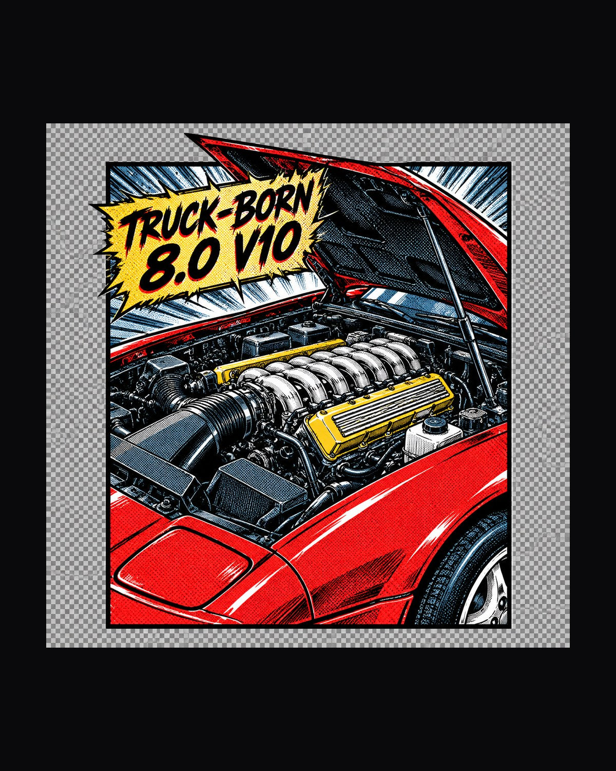 1993 Dodge Viper RT/10 SR I Retro Manga Halftone Panel Tee design only