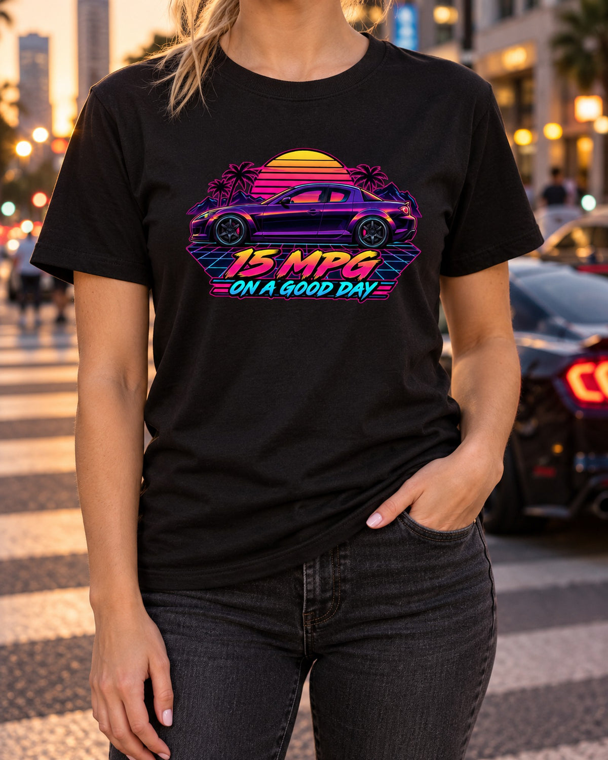 RX-8 SE3P Sticker Bomb Collage Tee, Check Oil Every Fill-Up T-Shirt Black worn hero