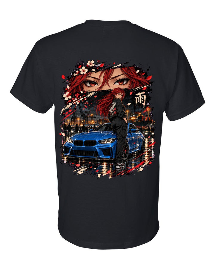 BMW M2 G87 Anime Girl T-Shirt Black back