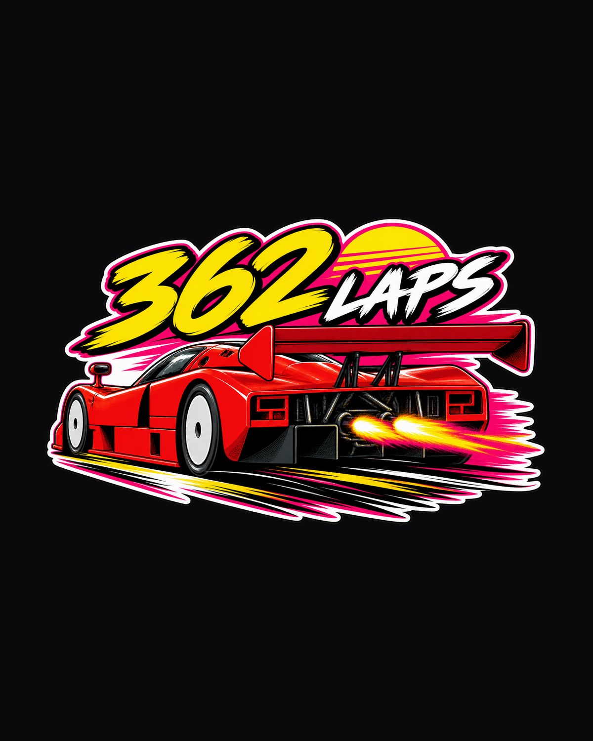 Mazda 787B 362 Laps Retro 90s Racing Sticker Bomb Tee design only