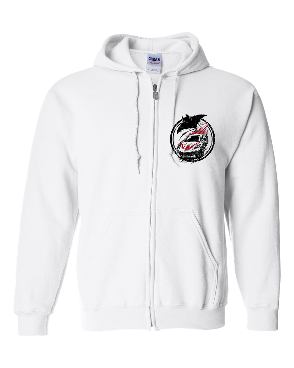 Zip Hoodie White front