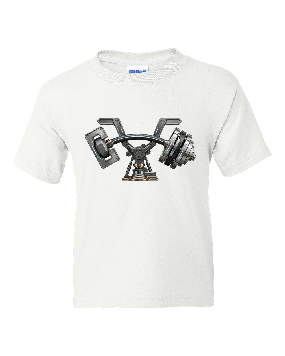 Cyber Mechanic Barbell Kids T-Shirt