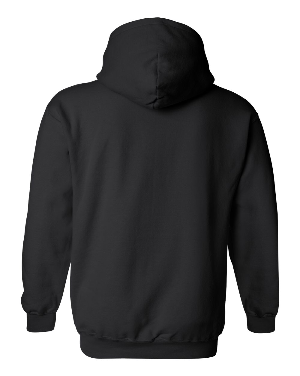 black pull over hoodie back view