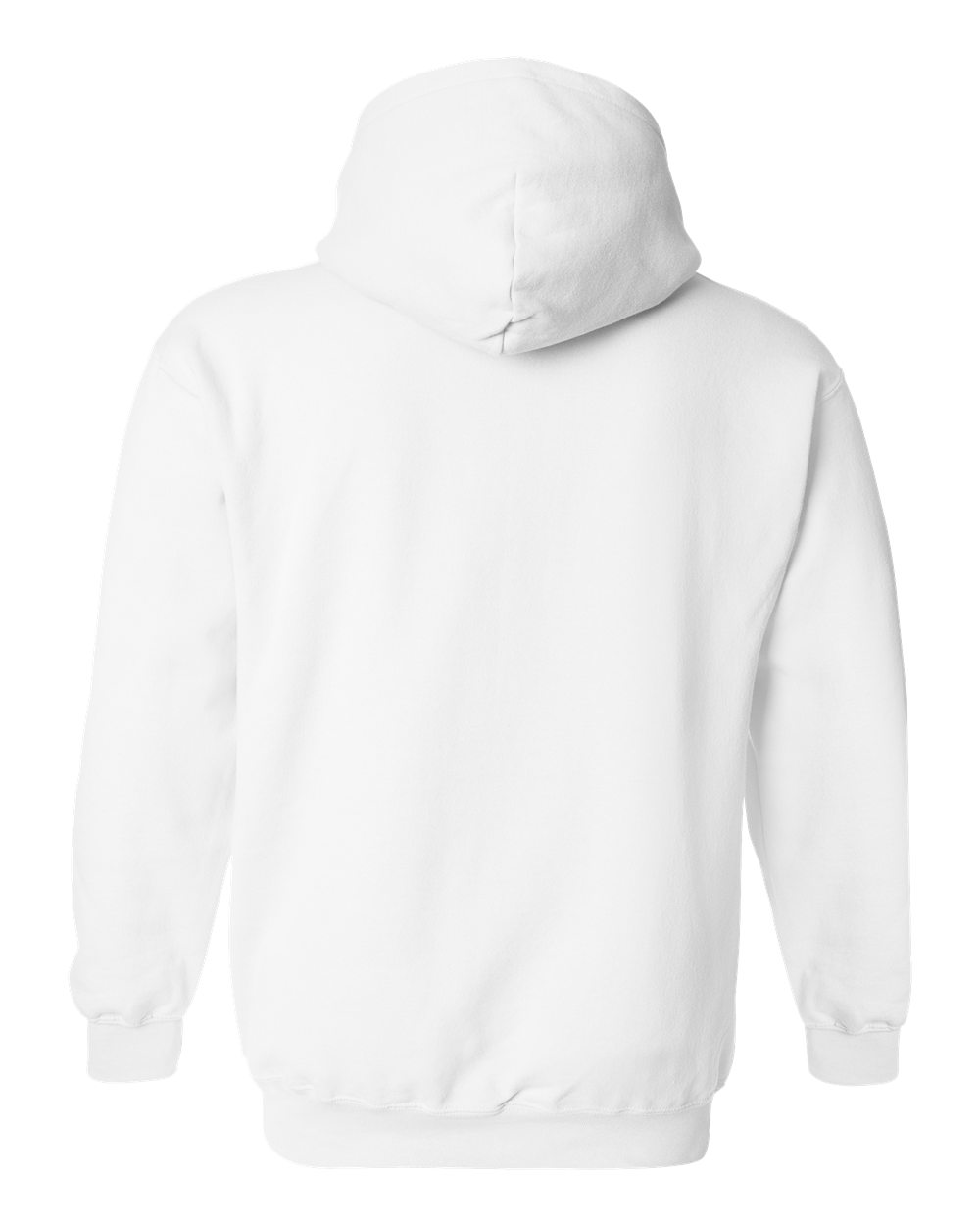 white pull over hoodie back view