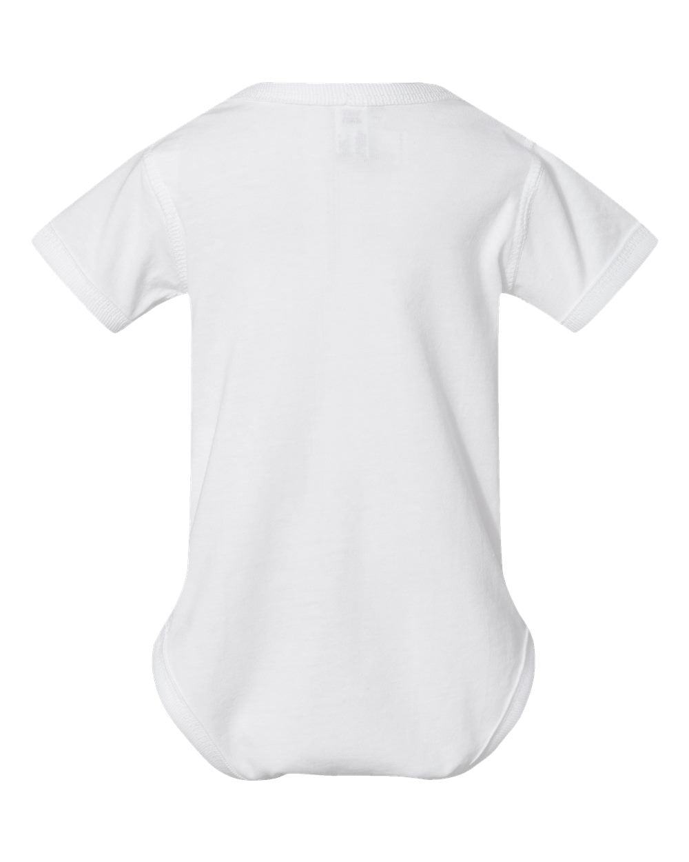 white baby onesie back view