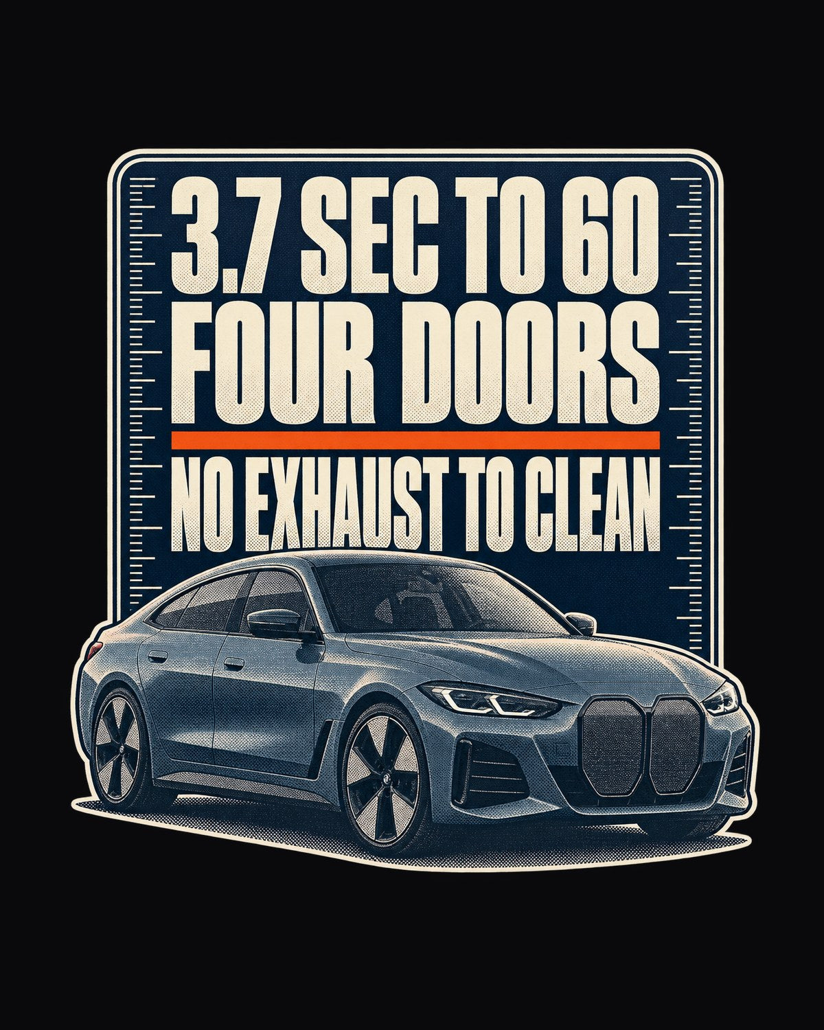BMW i4 M50 G26 Halftone print Shirt, EV Car Guy Gift design only