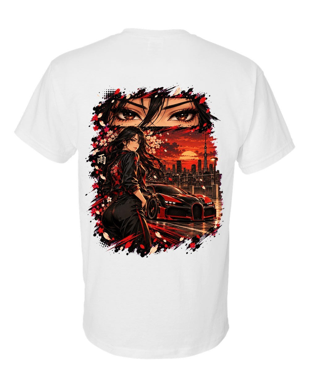 Bugatti Veyron Anime Girl T-Shirt White back
