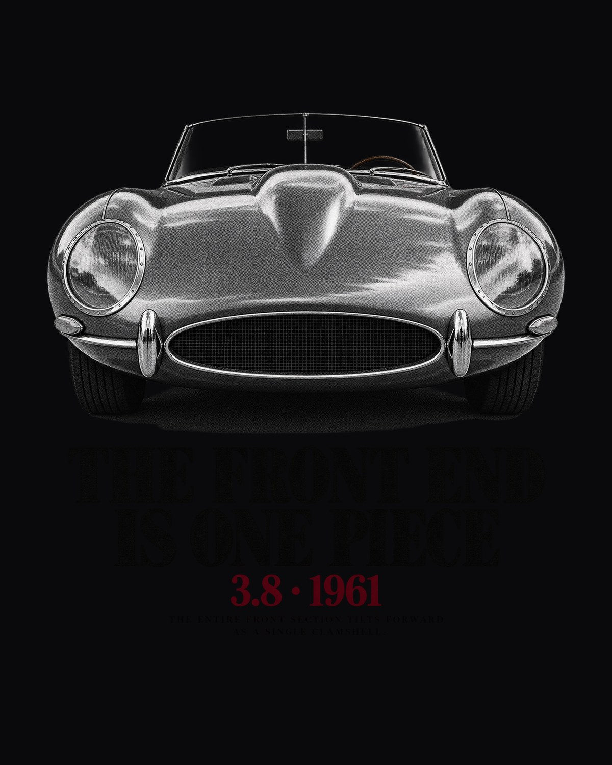 Jaguar E-Type Series 1 1961 One-Piece Front Macro Shirt design only